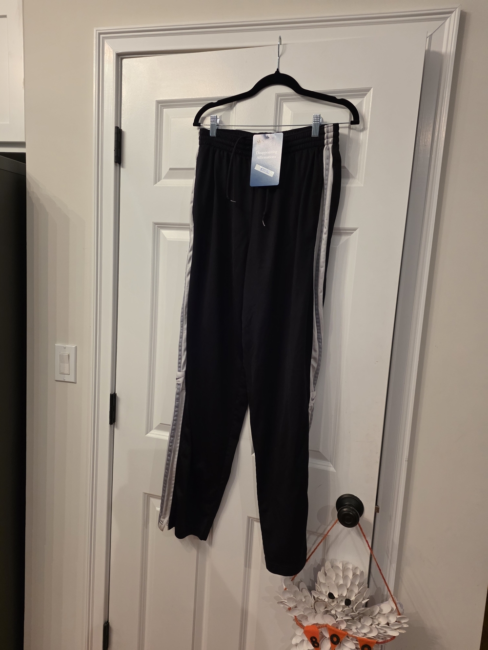 Nike Black Joggers with White Side Stripes